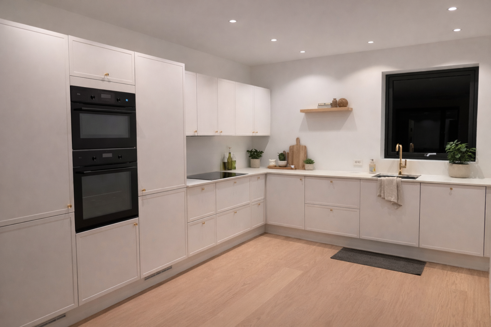 Åpen og luftig stue/kjøkken-løsning som gir god romfølelse.
Bildet er av illustrasjon er av illustrativ karakter og angir nødvendigvis ikke korrekt gjengivelse av elementer i boligene. Galleribilde