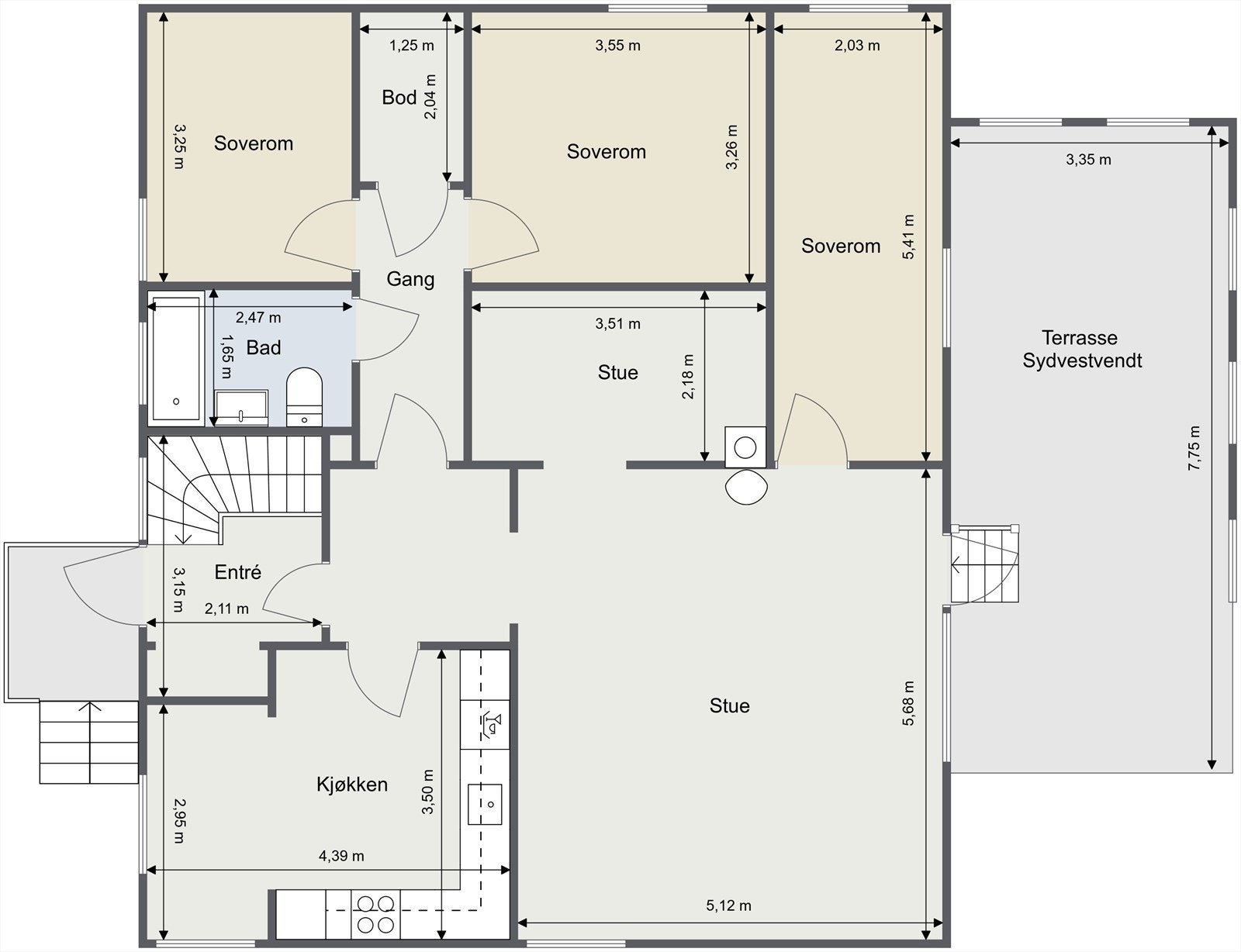 Plantegning 1.etasje. Galleribilde