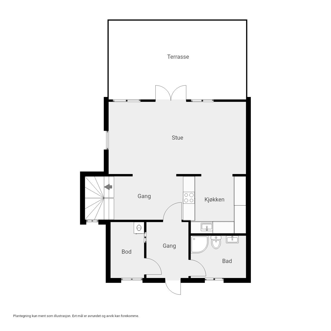 Plantegning 1. etasje Galleribilde