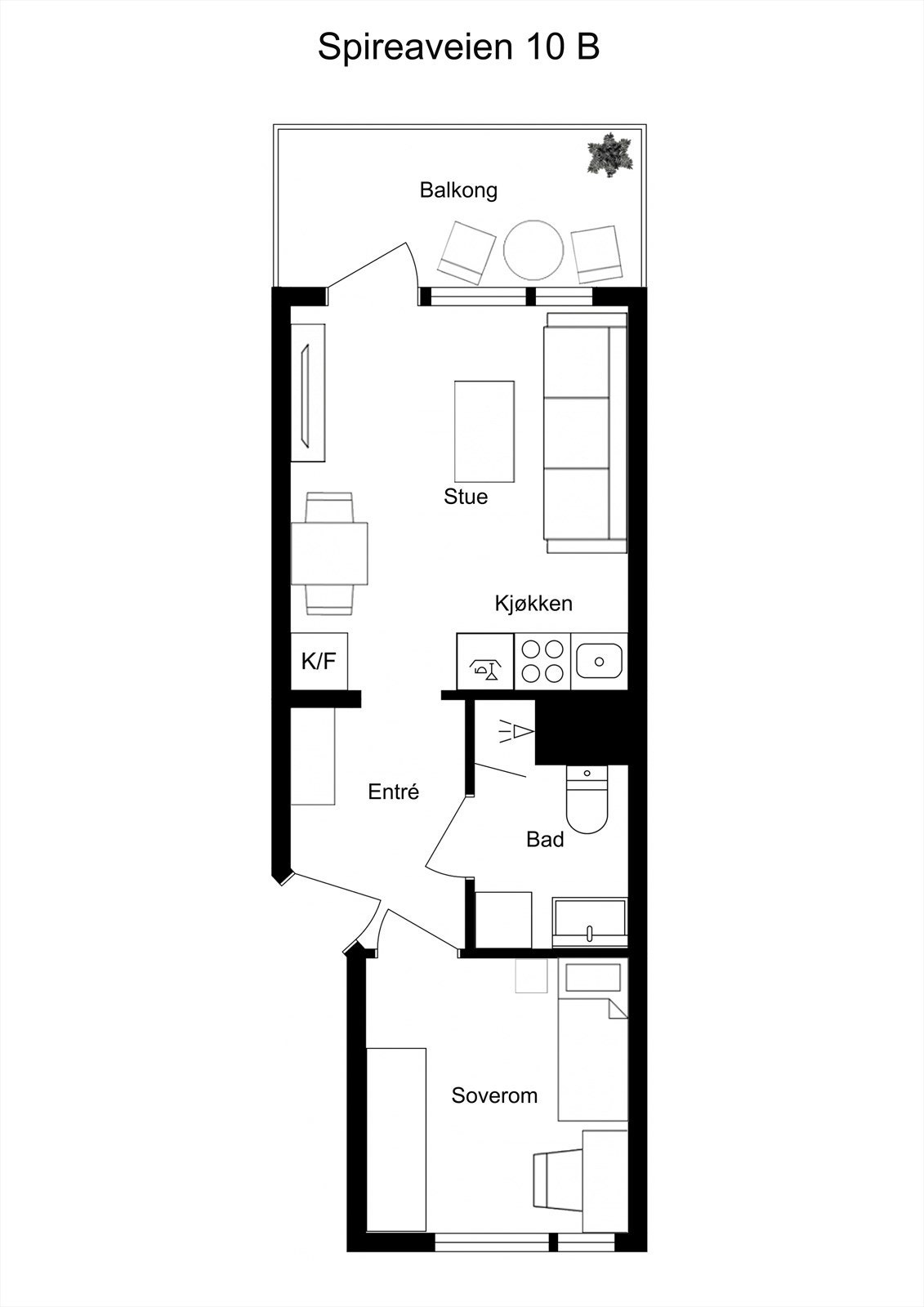 Møblert plantegning Galleribilde