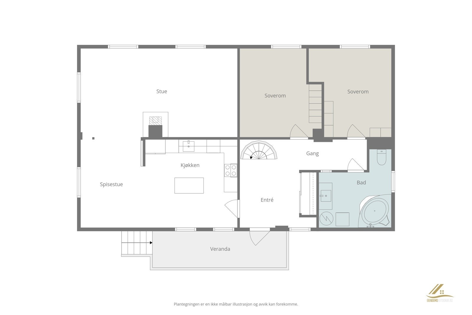 Plantegning 2. etasje (hovedetasje). Galleribilde