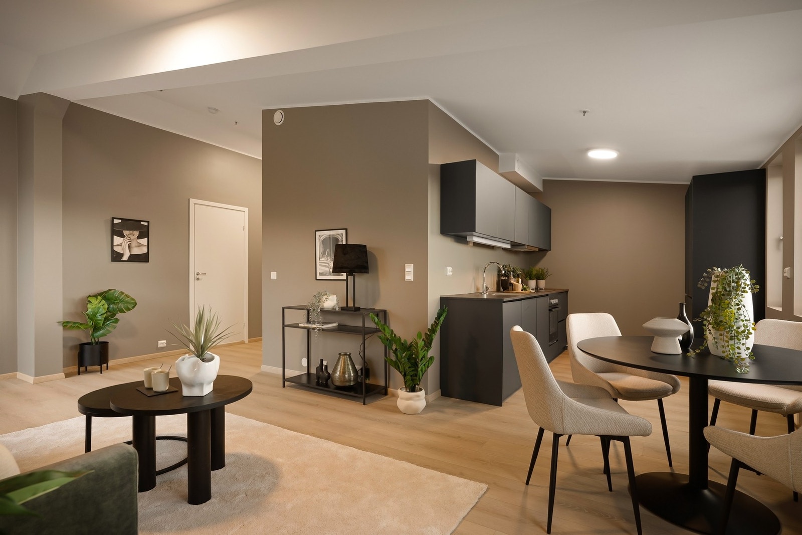 Stue og kjøkken - Bilde fra naboleilighet som er speilvendt Galleribilde