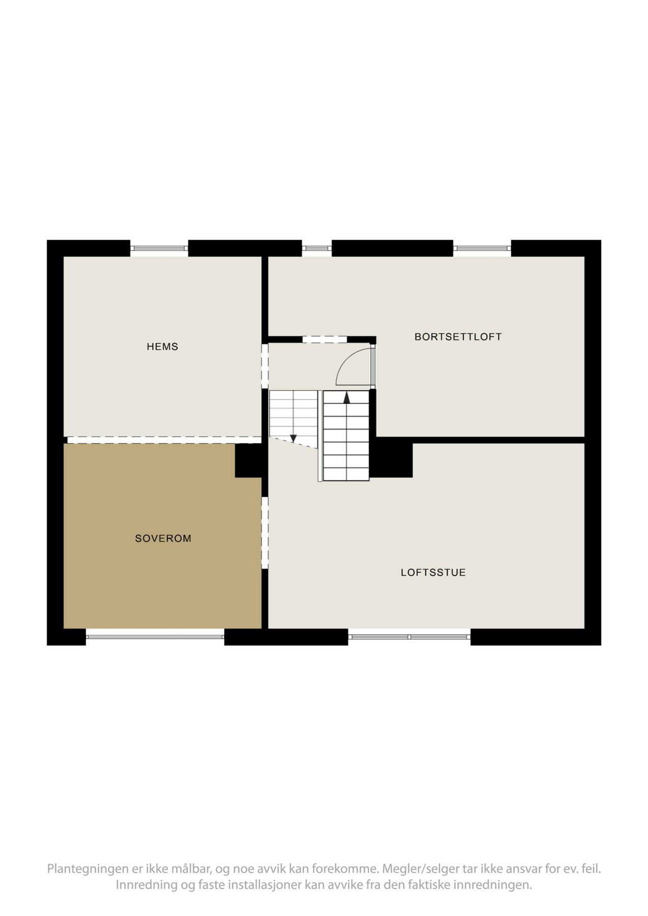 Plantegning loftsetasje. Galleribilde