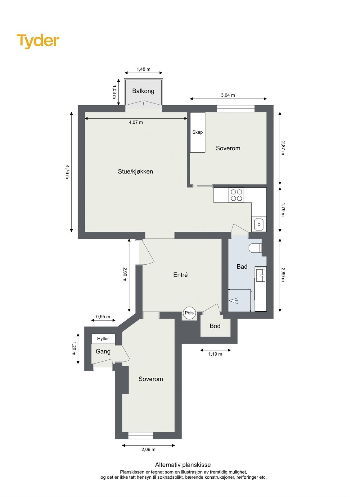 Alternativ plantegning 1. Galleribilde