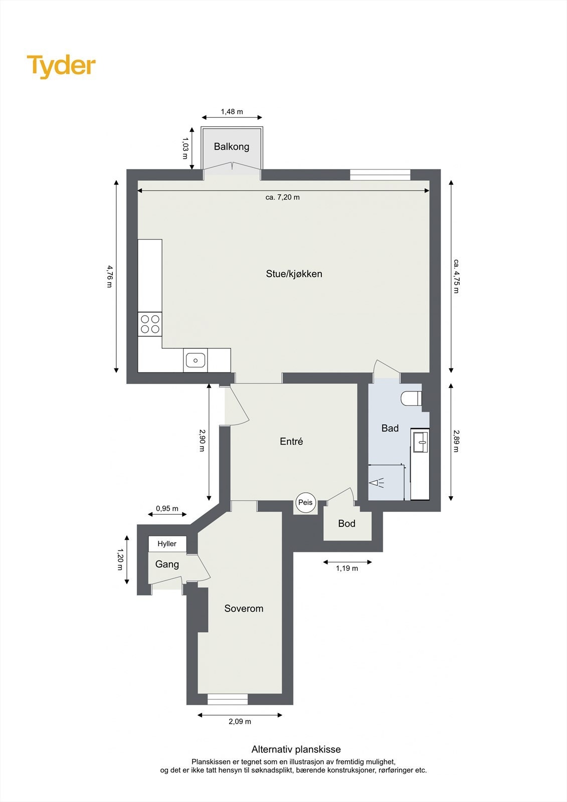 Alternativ plantegning 3. Galleribilde