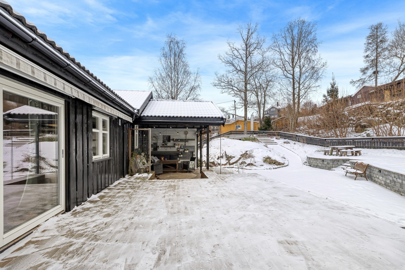 Stor romslig terrasse Galleribilde