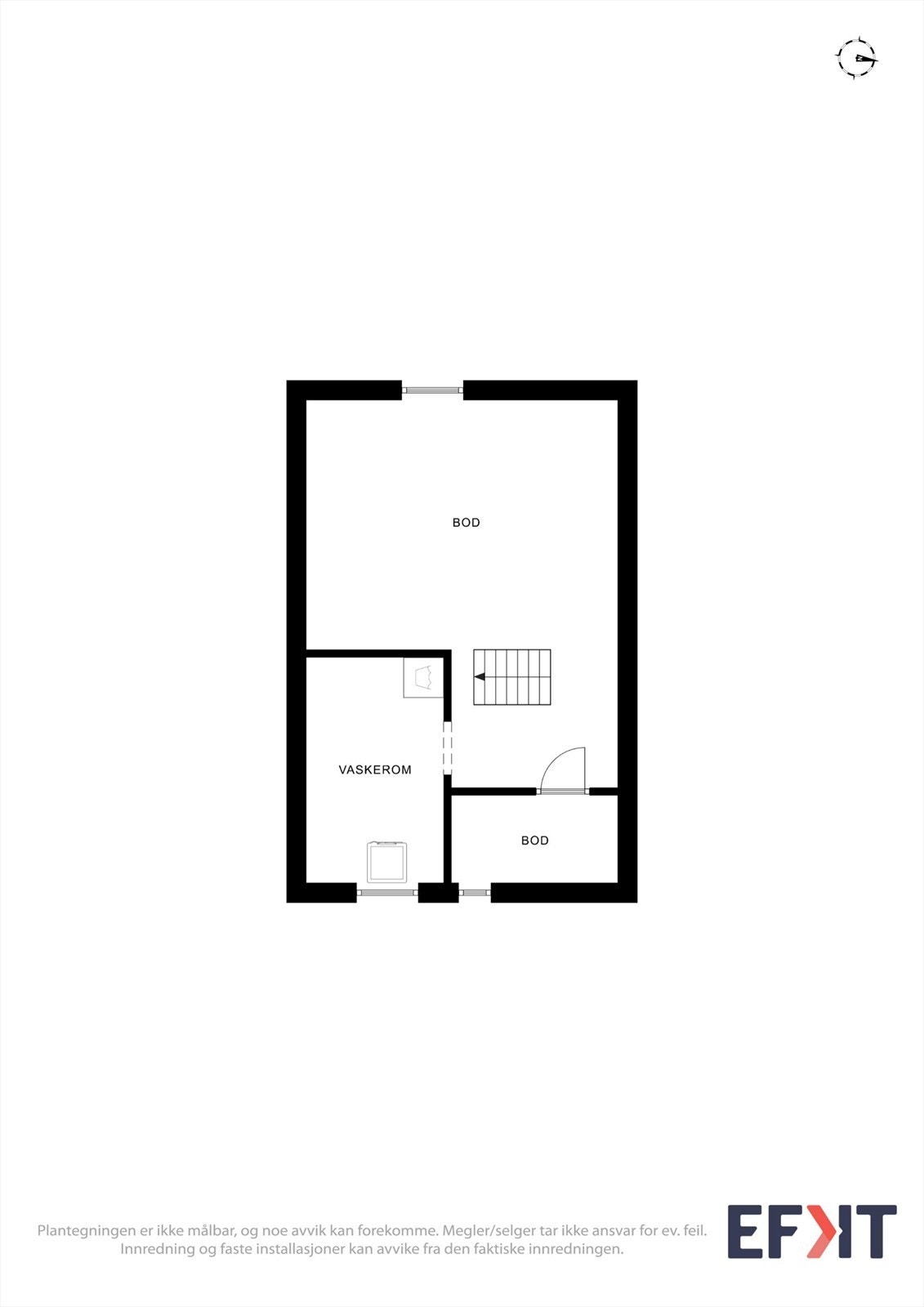 Kjelleretasjen rommer et praktisk vaskerom og flere boder for rikelig med lagringsplass. Galleribilde