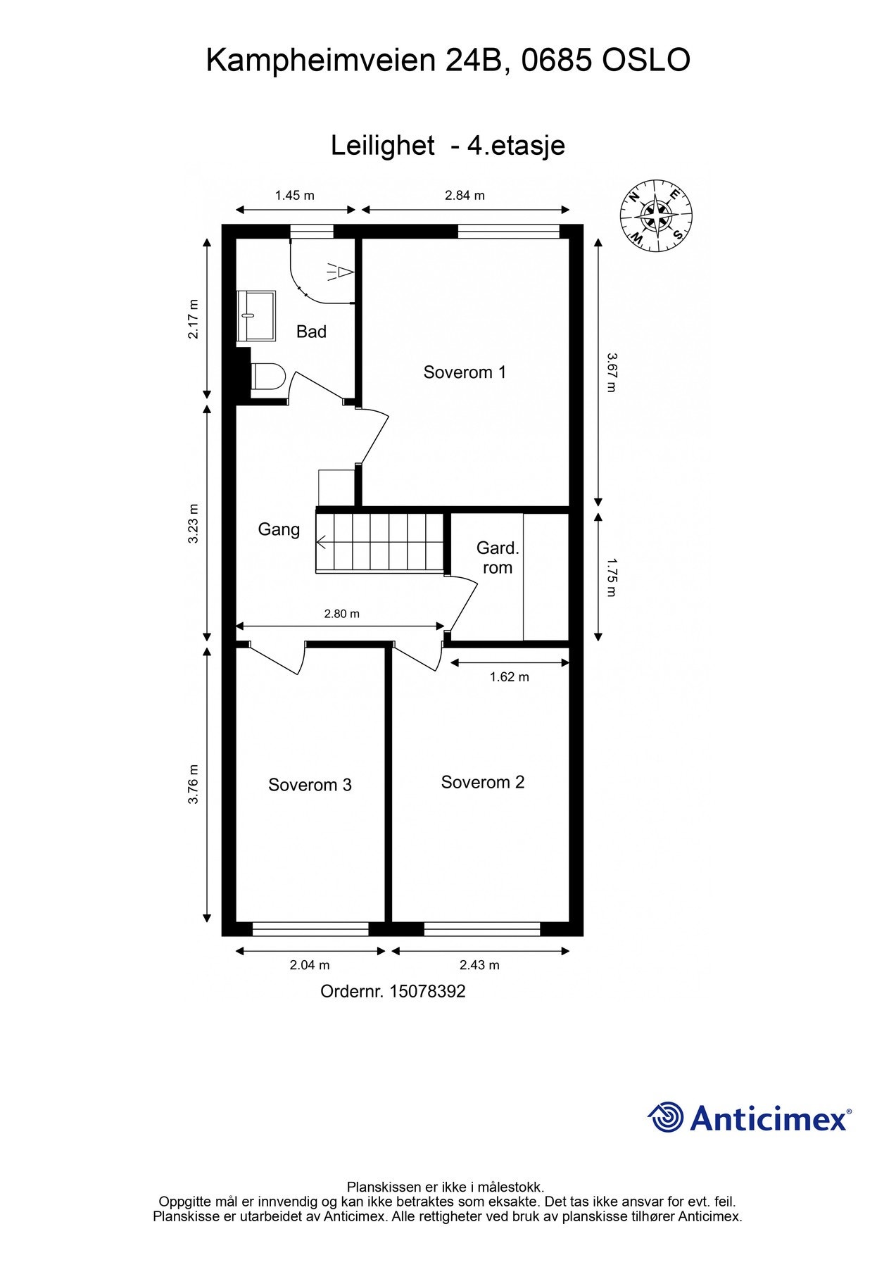 Plantegning 4.etasje Galleribilde