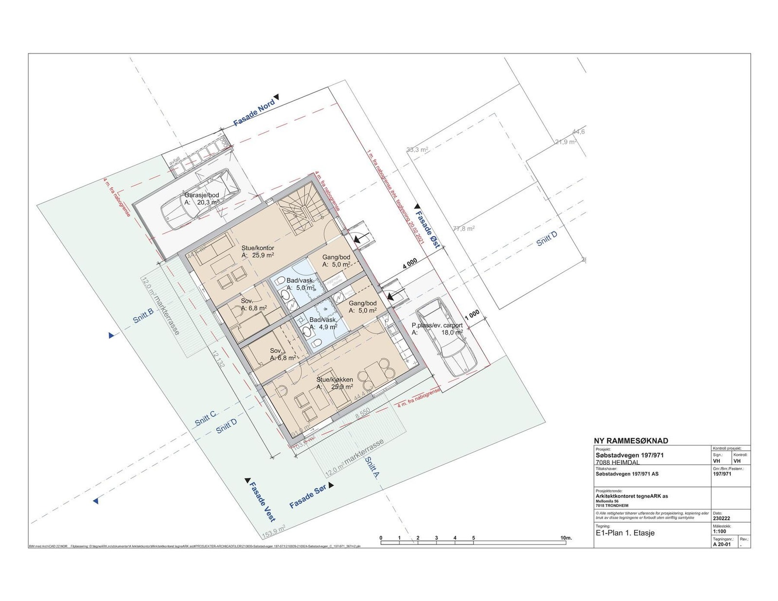Planskisse - Søbstadvegen 58 C/D. 1.etg. Galleribilde