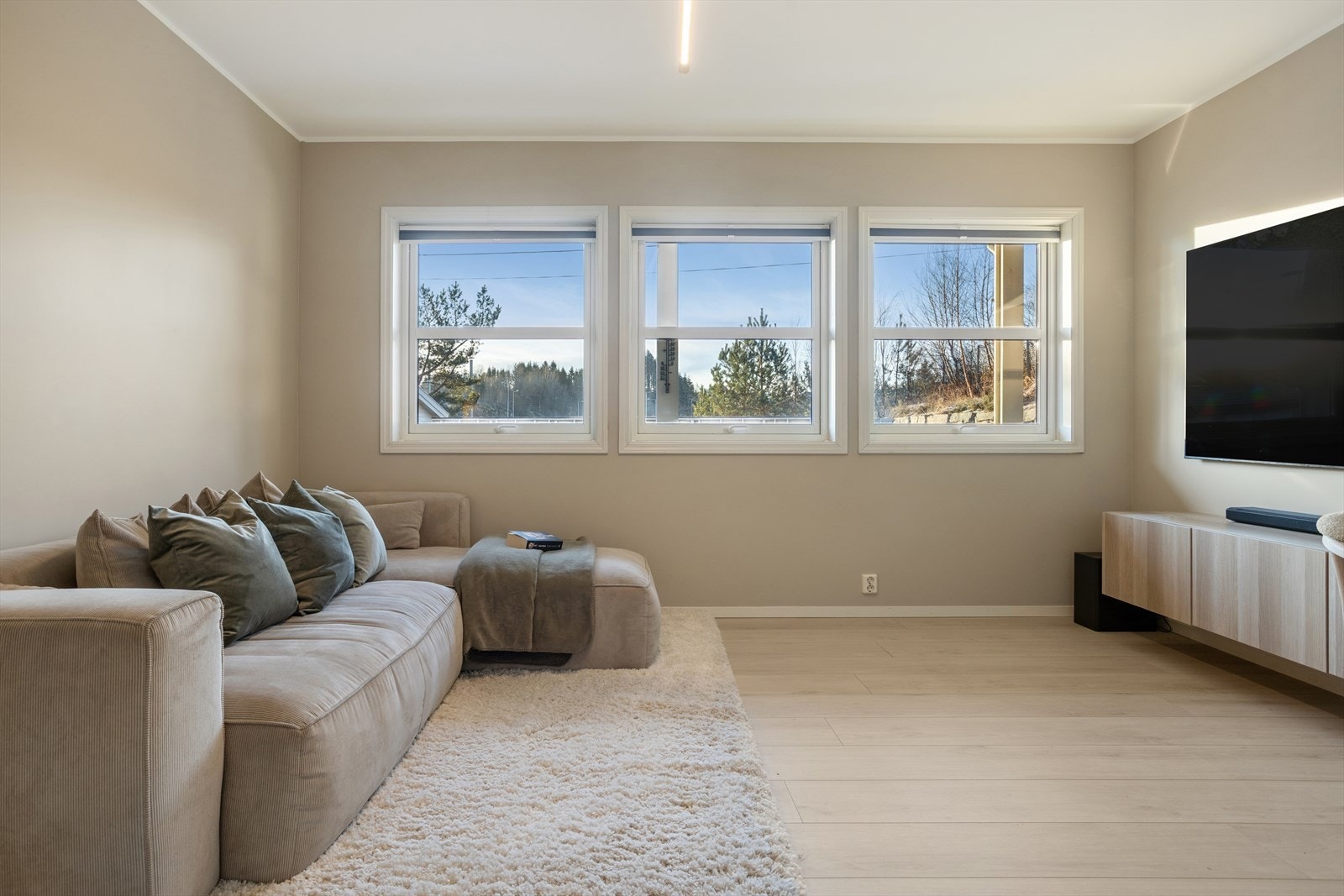 En sosial og åpen stue - perfekt for avslapning og samvær. Galleribilde