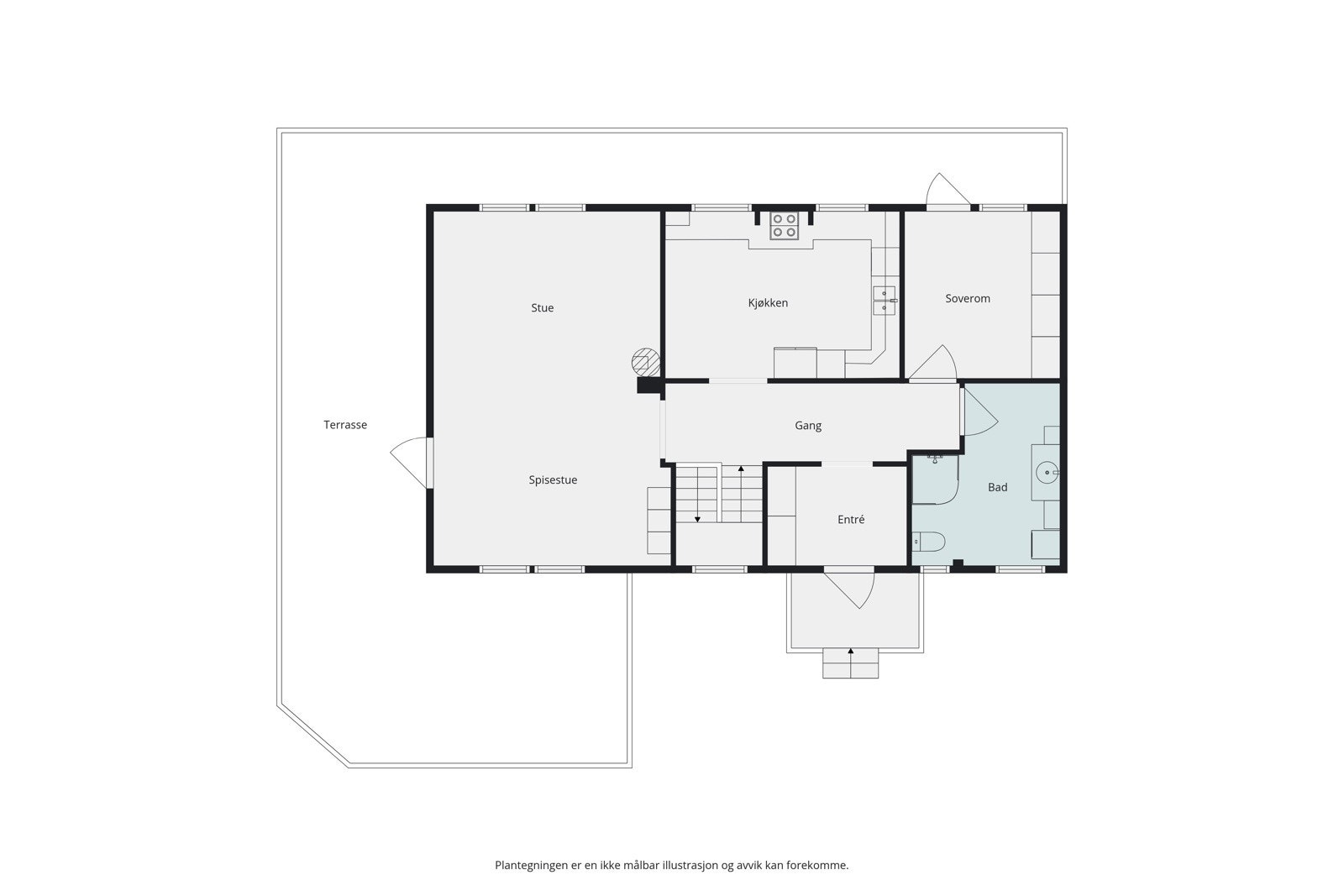 Plantegning 1. etasje Galleribilde