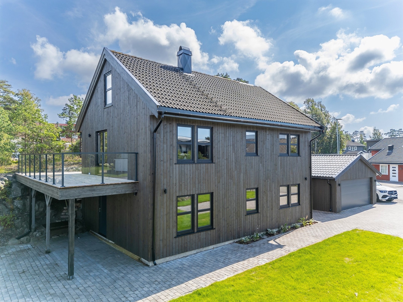 Moderne fasade/kledning fra 2023/2024. Galleribilde