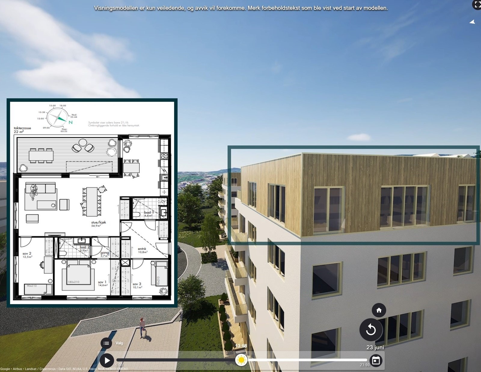 Foto og databilder til illustrasjon. Se plantegning og beskrivelse i prospekt. Galleribilde