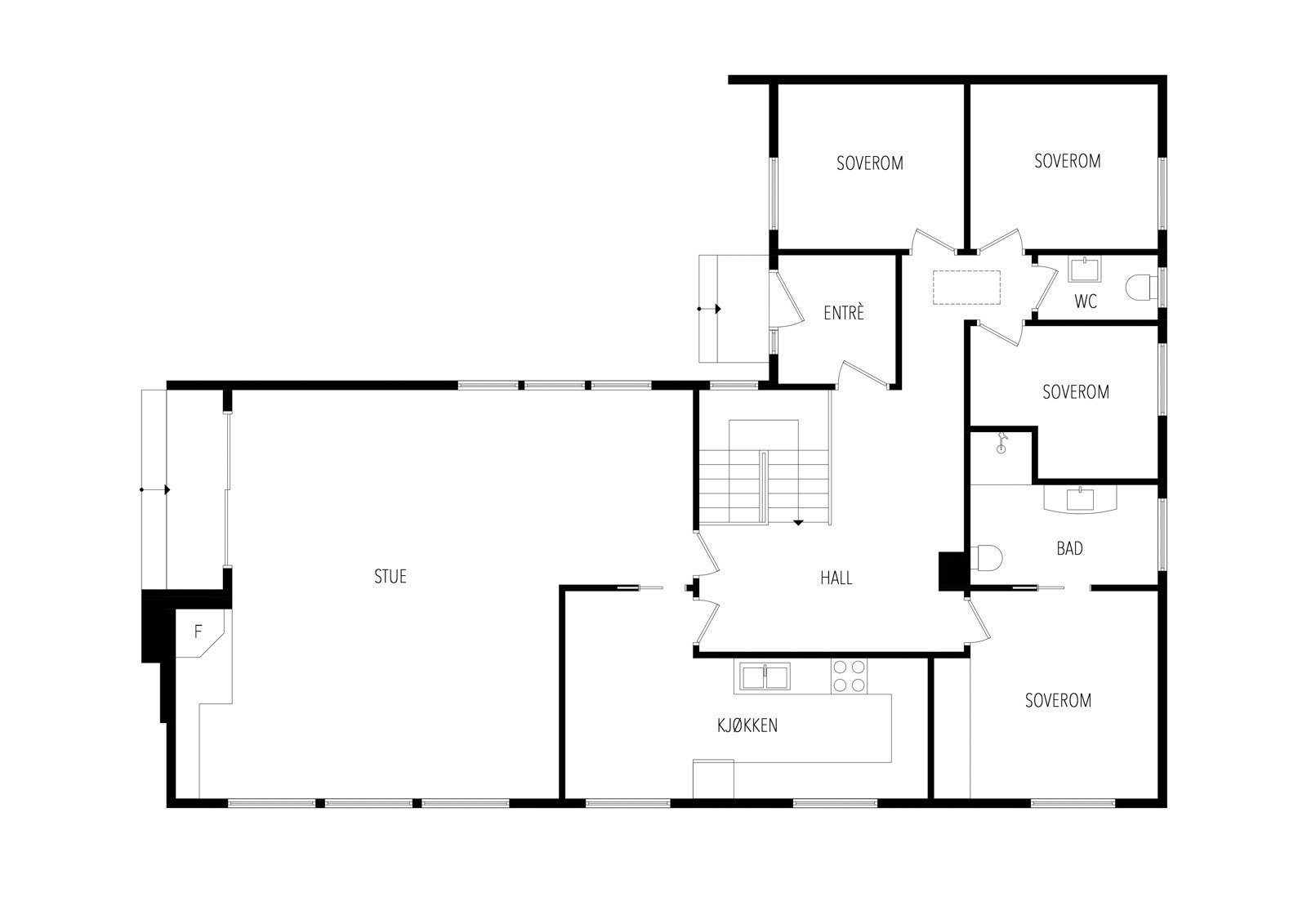 Plantegning hovedetasje Galleribilde