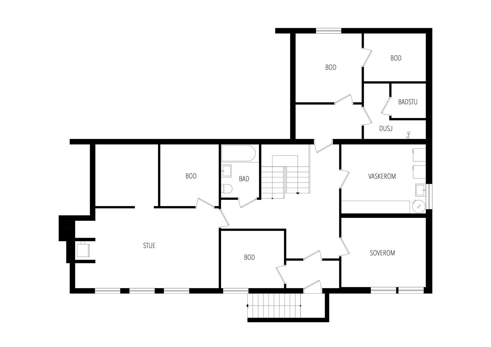 Plantegning underetasje Galleribilde