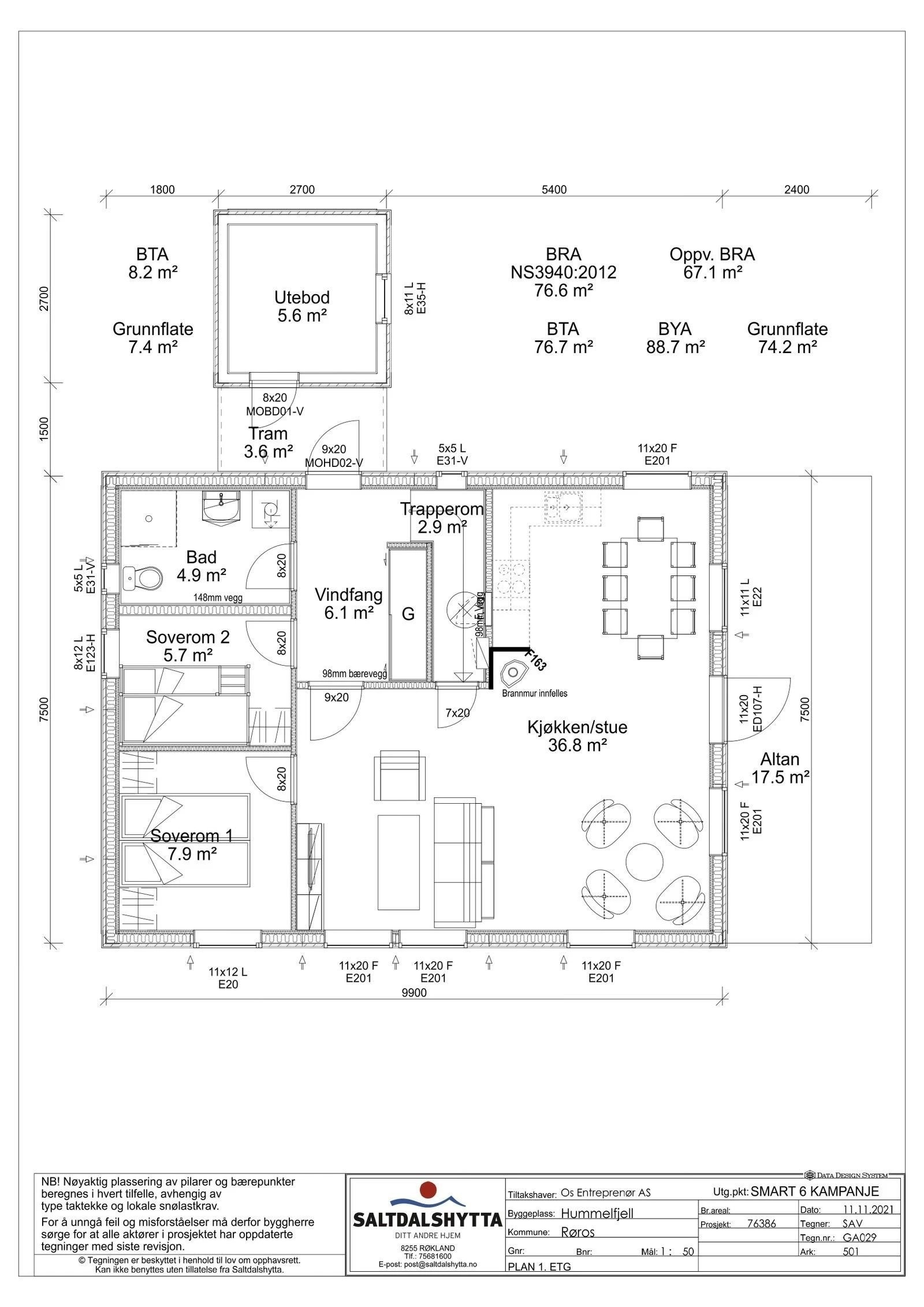 Plantegning 1.etg Galleribilde