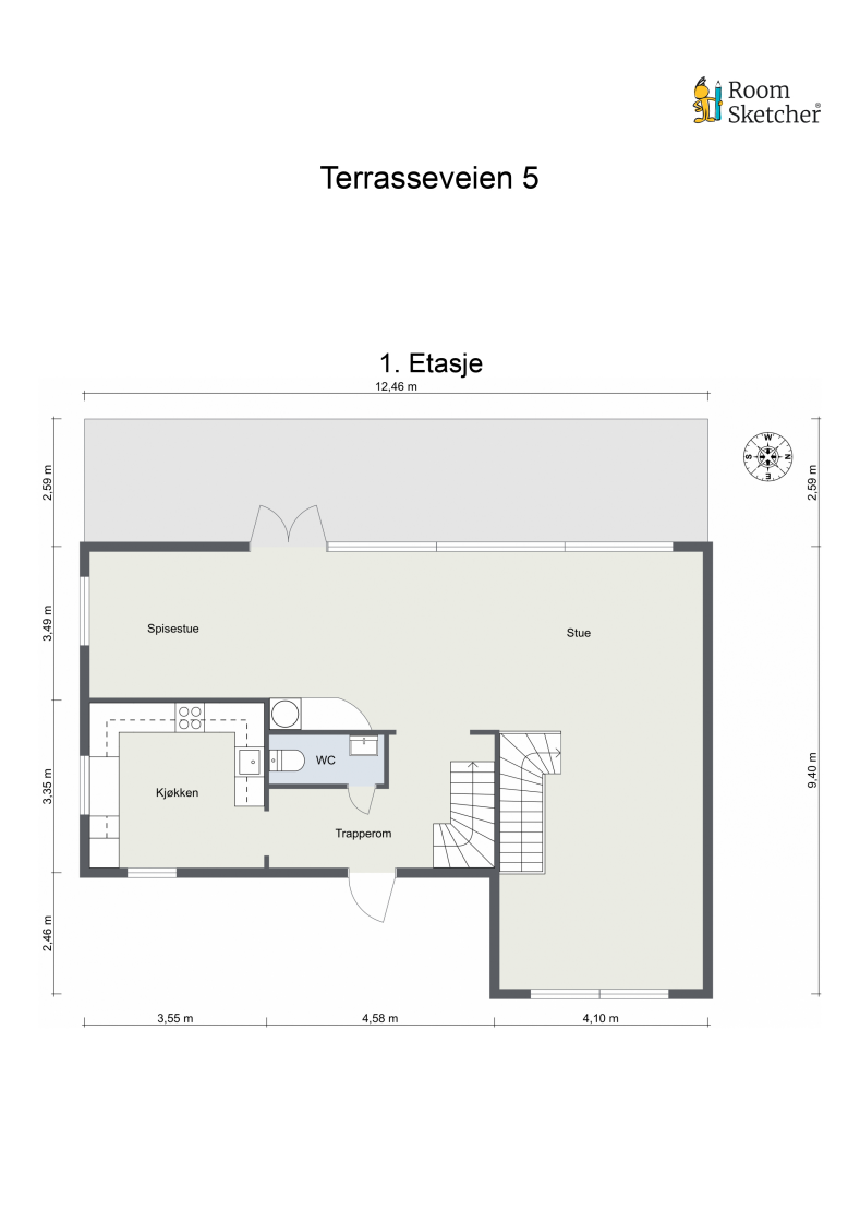 Plantegning 1. etasje. Galleribilde