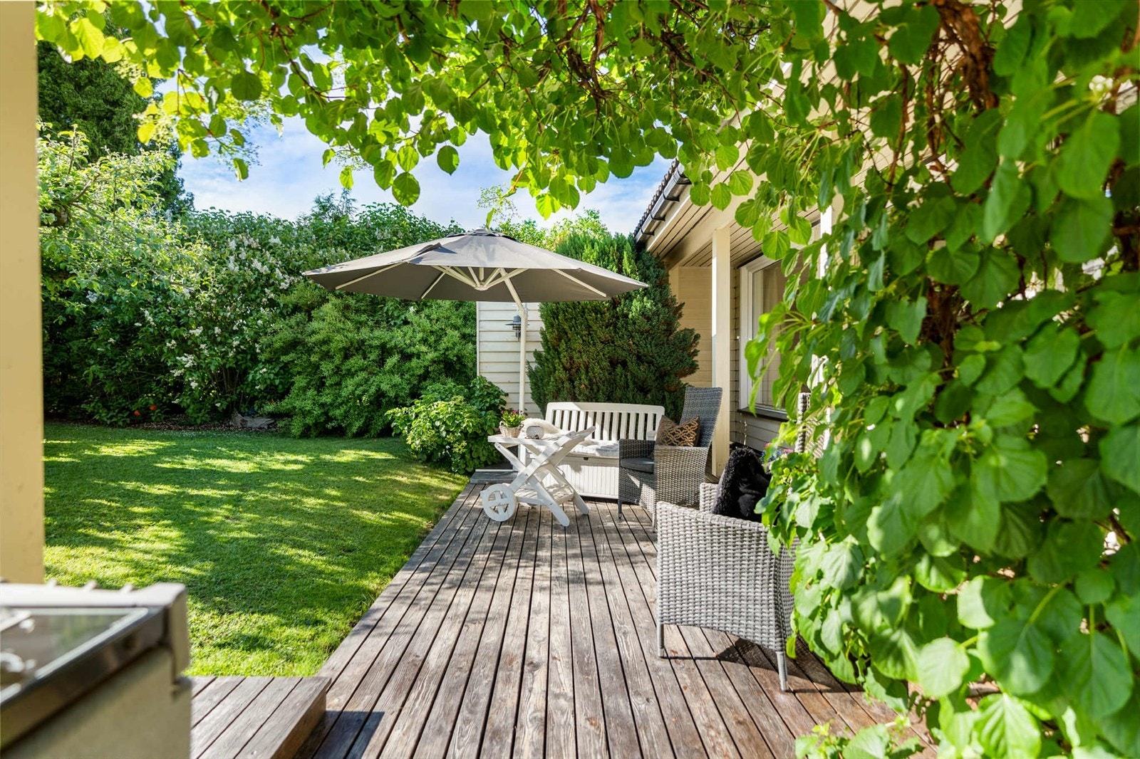 Et privat uterom som er skjermet og solrik. Galleribilde