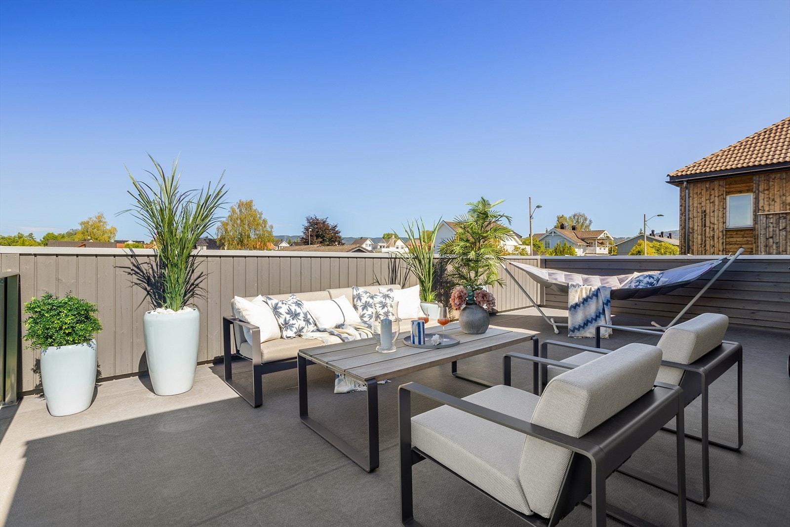 Skjermet takterrasse Galleribilde