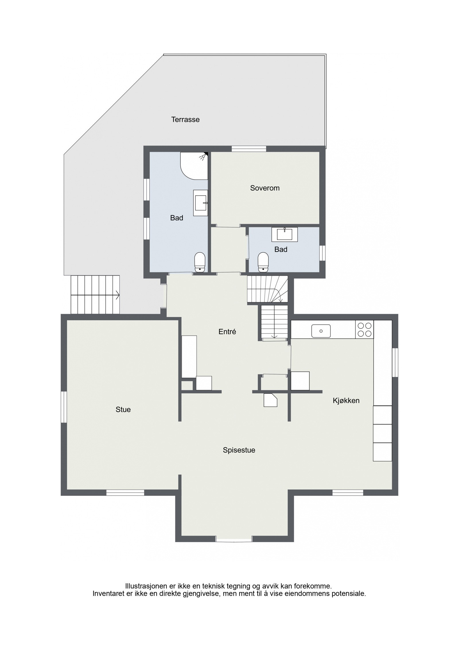 Plantegning 1. etasje. Galleribilde