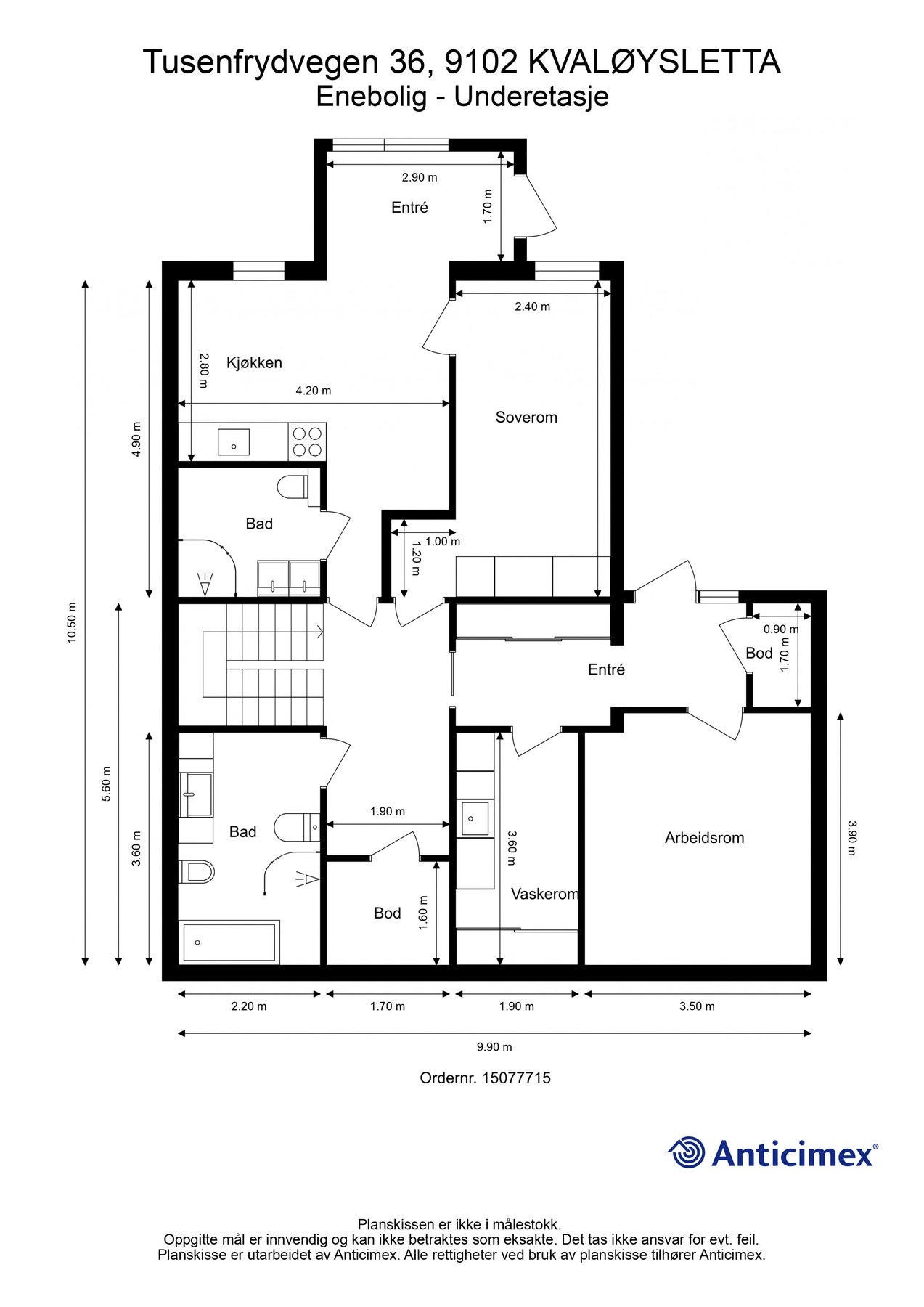 Plantegning underetasje. Galleribilde