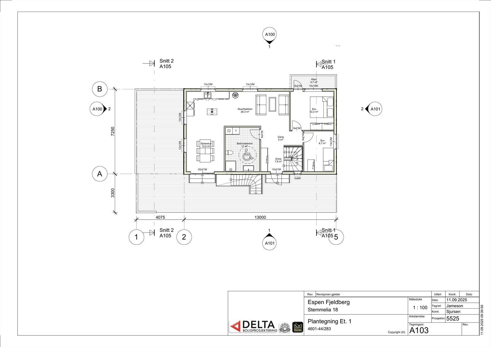 - Plantegning 1. etasje - Galleribilde