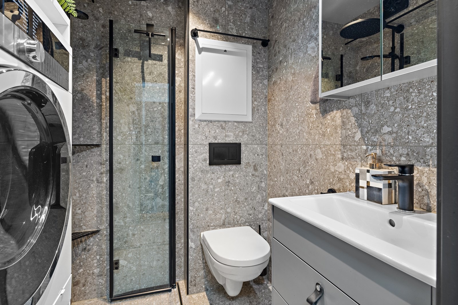 Her er det opplegg for vaskemaskin, som gjør hverdagslogistikken enkel. Galleribilde