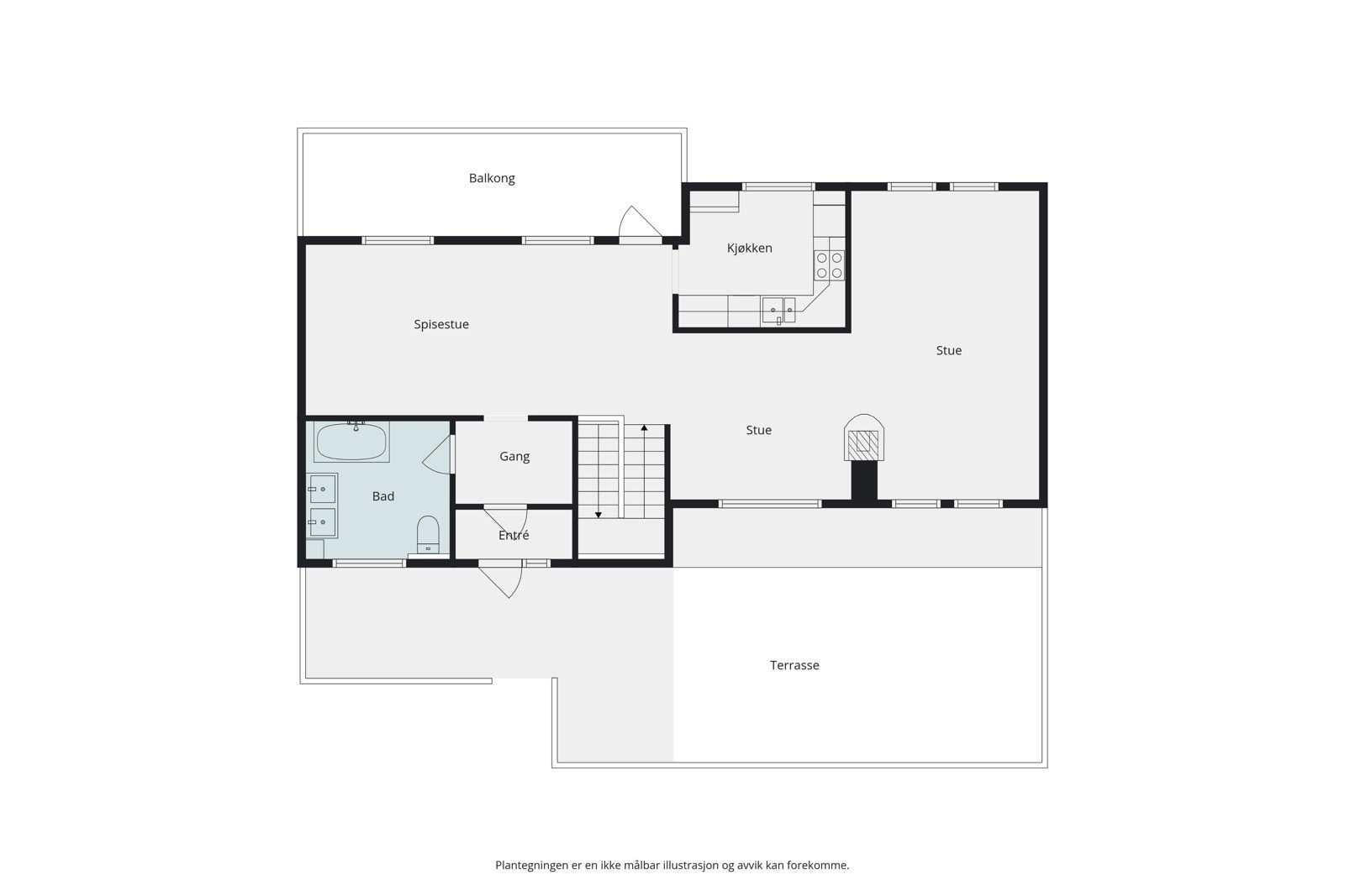 Plantegning 1. etasje Galleribilde