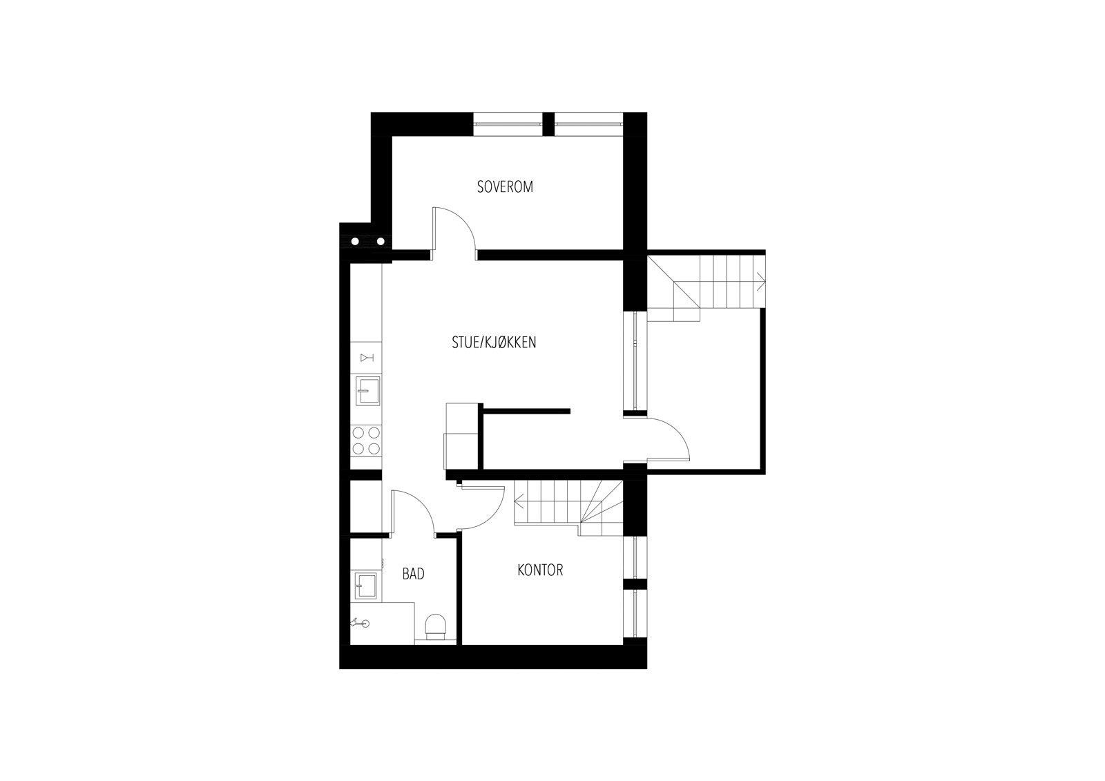 Plantegning underetasje. Galleribilde