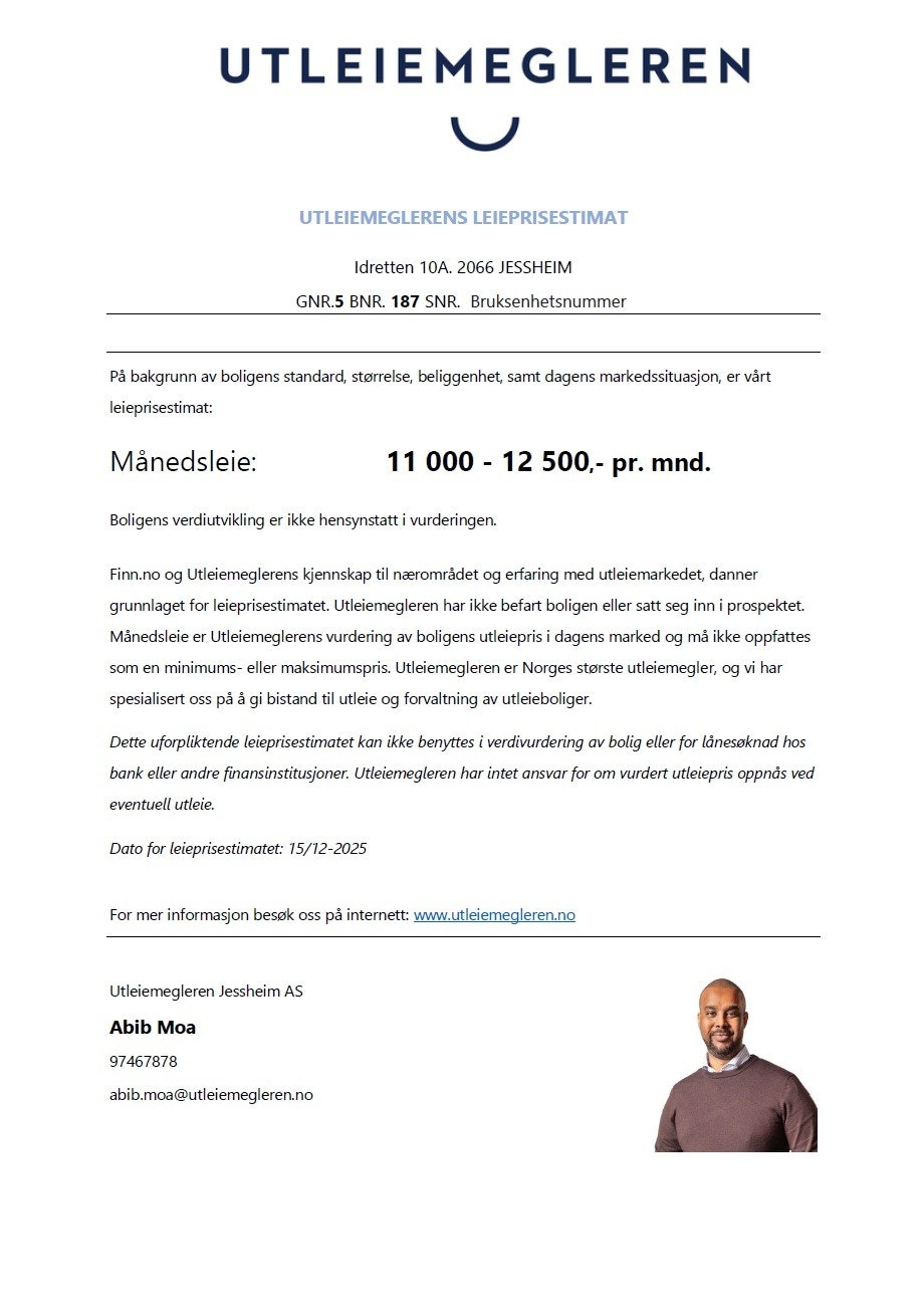 Estimat fra Utleiemegleren. Galleribilde