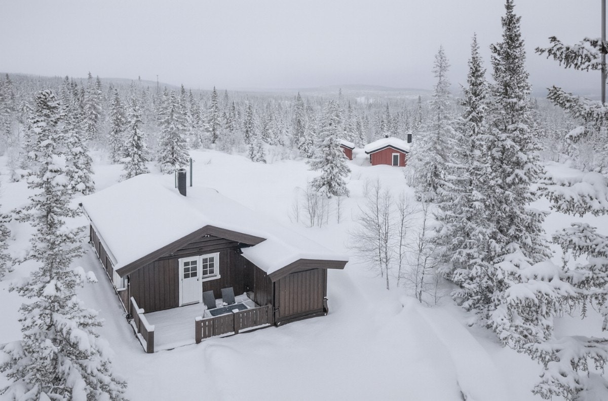 Her ferierer du på en skjermet og solrik tomt med umiddelbar nærhet til langrenn-/turstier og fine naturområder Galleribilde