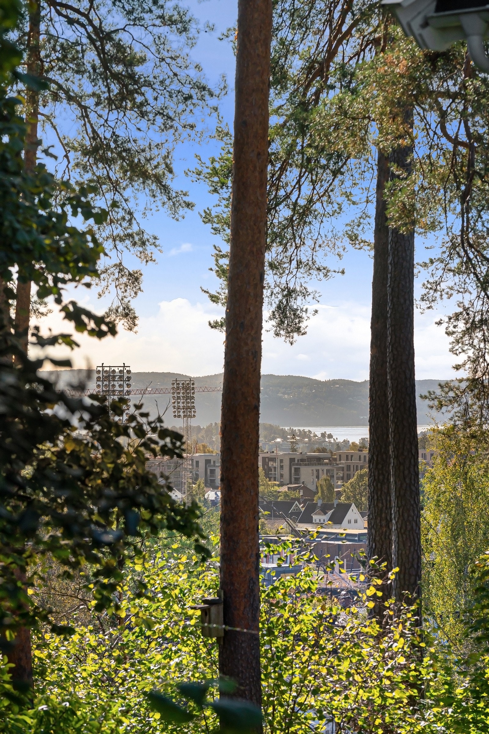 Fantastisk utsikt fra egen hage over Bærum og mot indre Oslofjord. Galleribilde