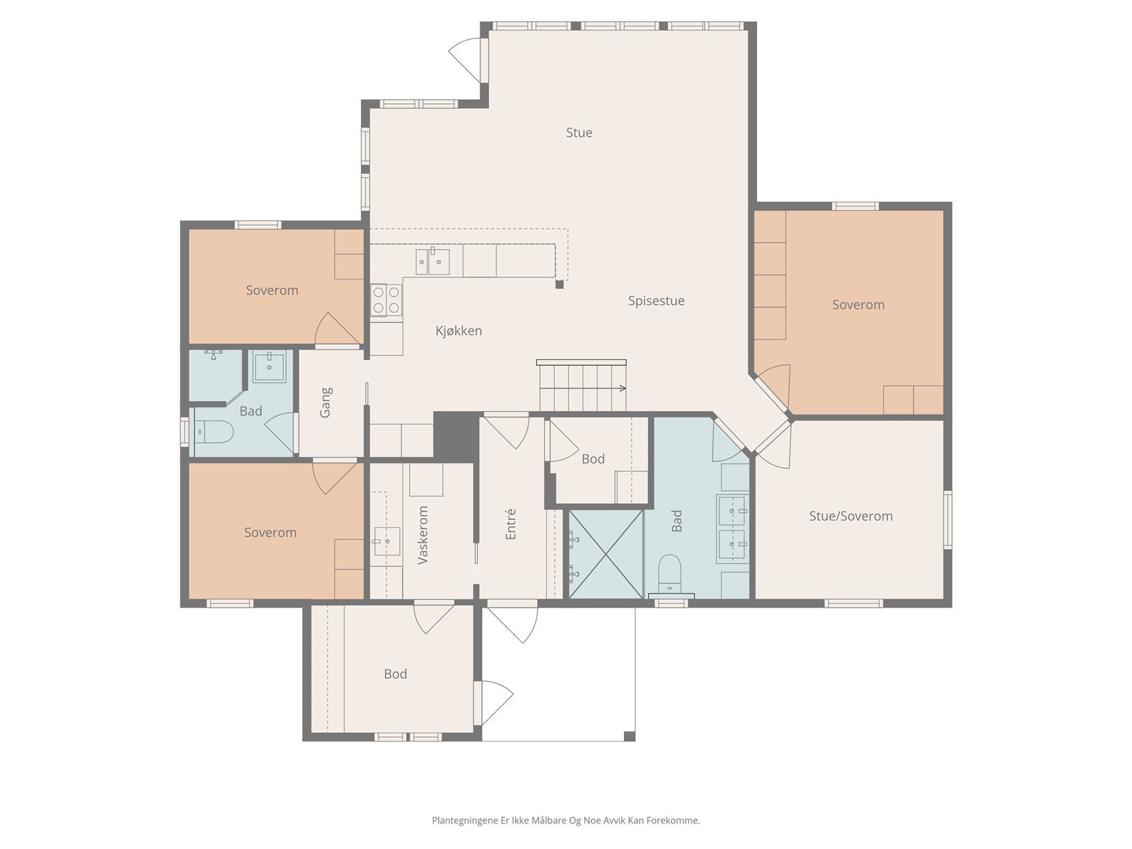 Plantegning hovedetasje. Galleribilde