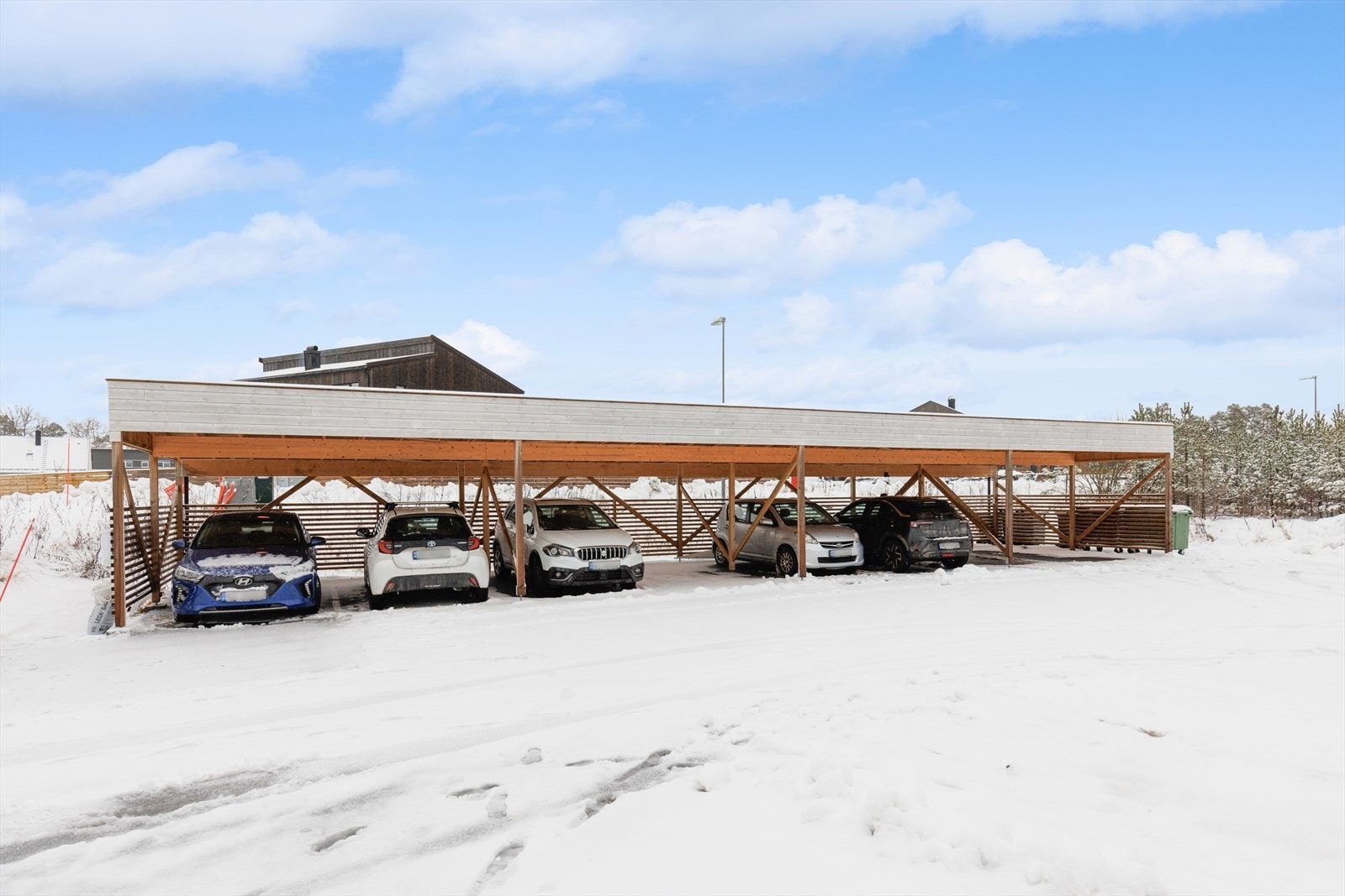 Parkering i felles carport. Galleribilde