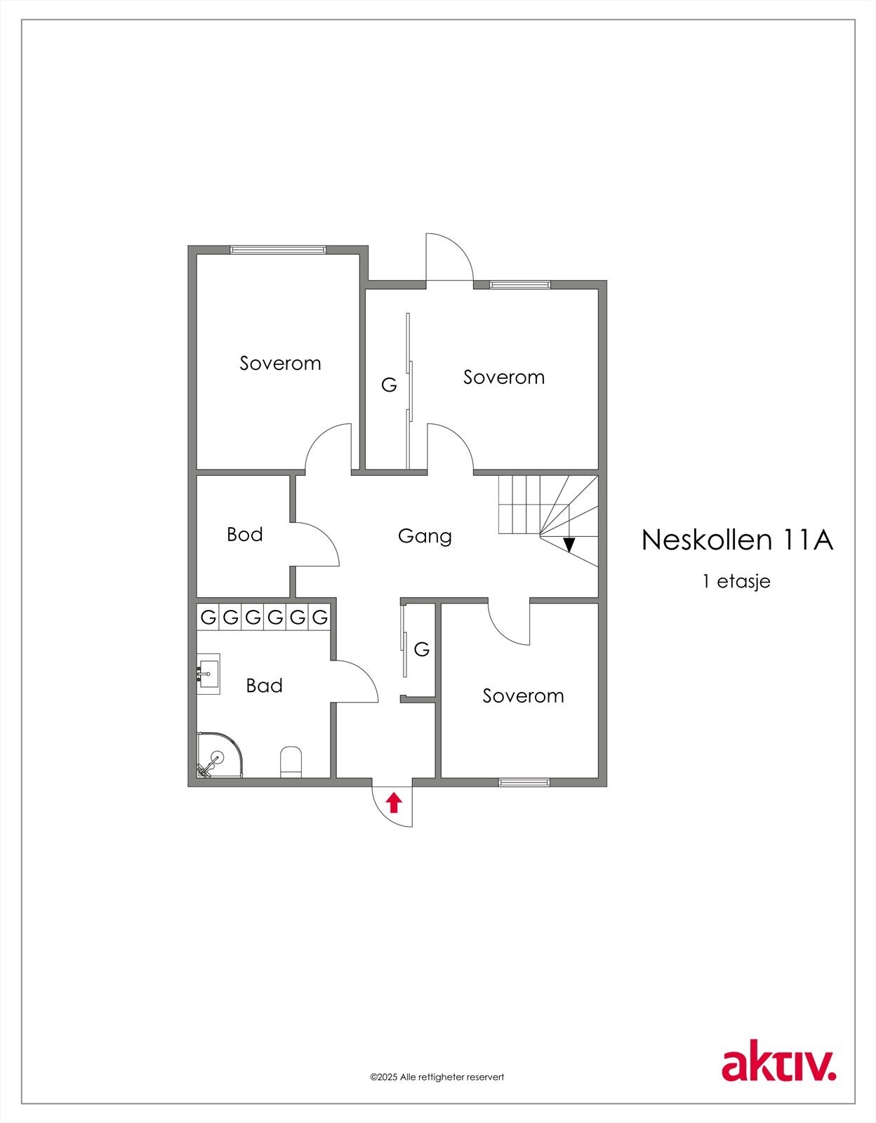 Plantegning 1.etg Galleribilde