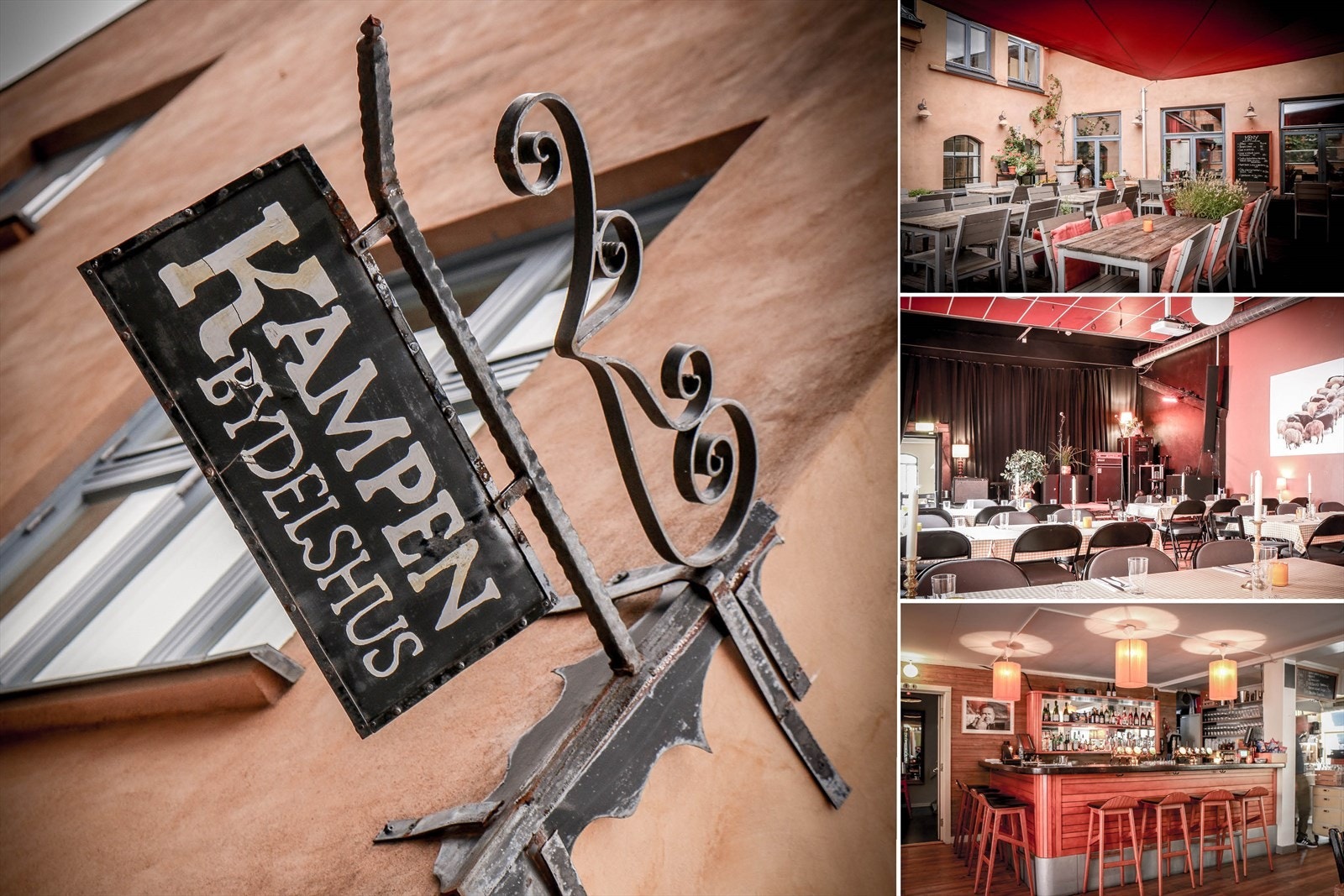 Kampen Bistro, byens kanskje mest kjente strøkskafe, med konsertscene, uteservering og et velrennomert kjøkken. Galleribilde