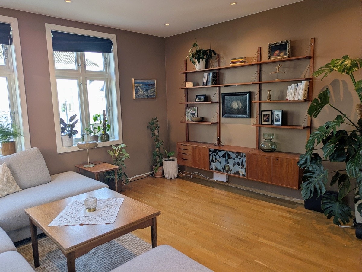 Her kan man enkelt fjerne noen hyller fra seksjonen for å få plass til TV. Galleribilde