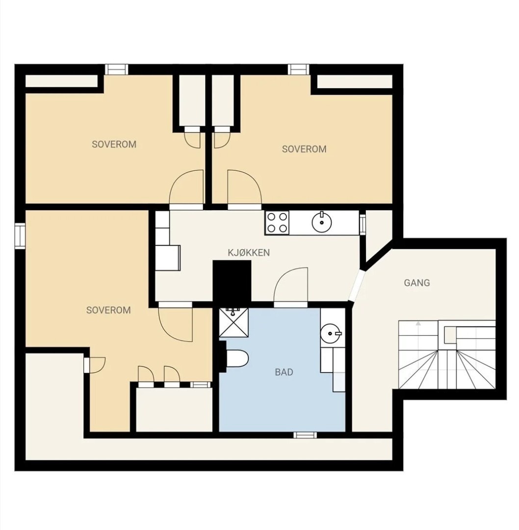 Plantegning 3. etasje Galleribilde