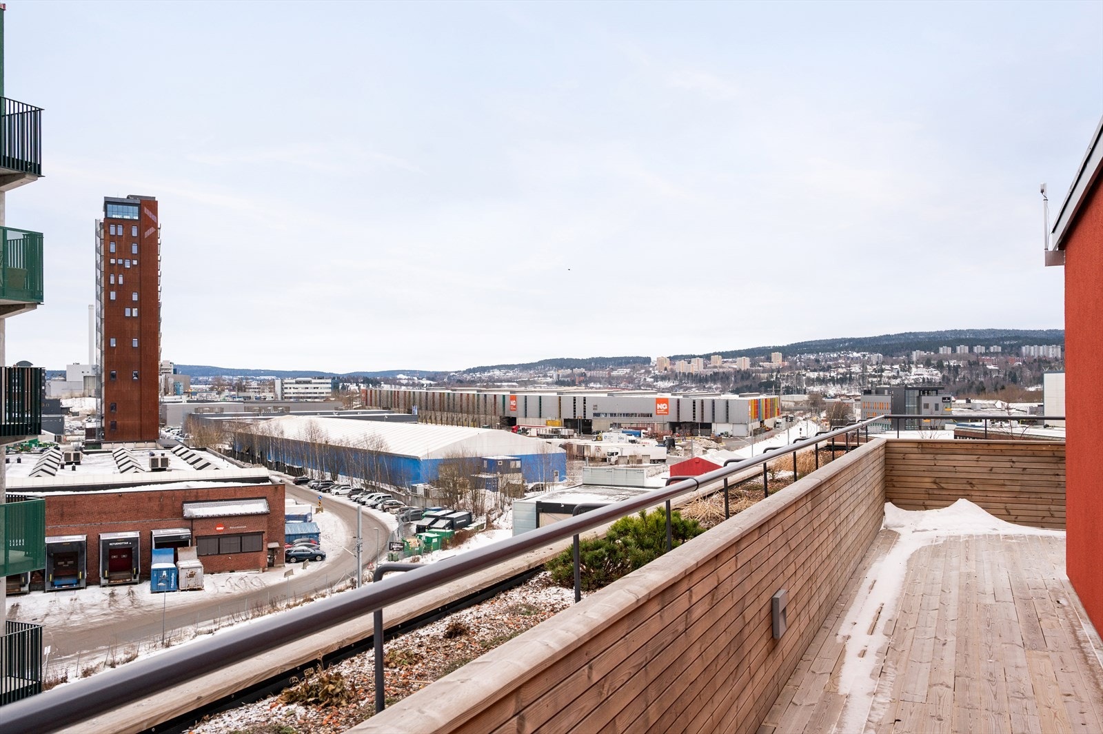 Fra felles takterrasse har man også en svært koselig utsikt. Galleribilde
