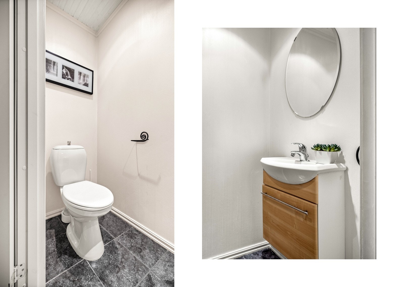 Praktisk plassert ved entreen ligger et gjestetoalett. Galleribilde