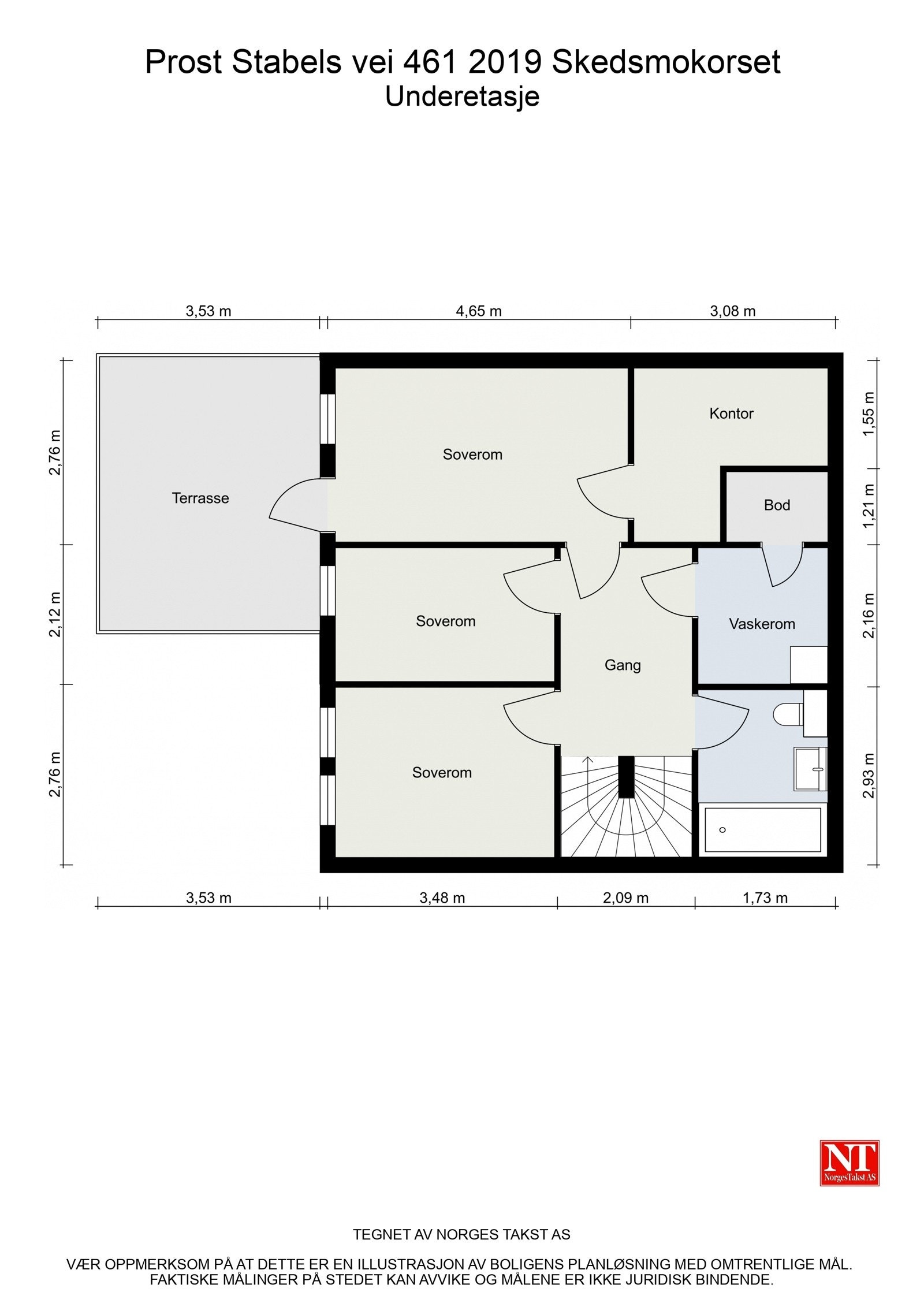 Plantegning underetasje. Galleribilde