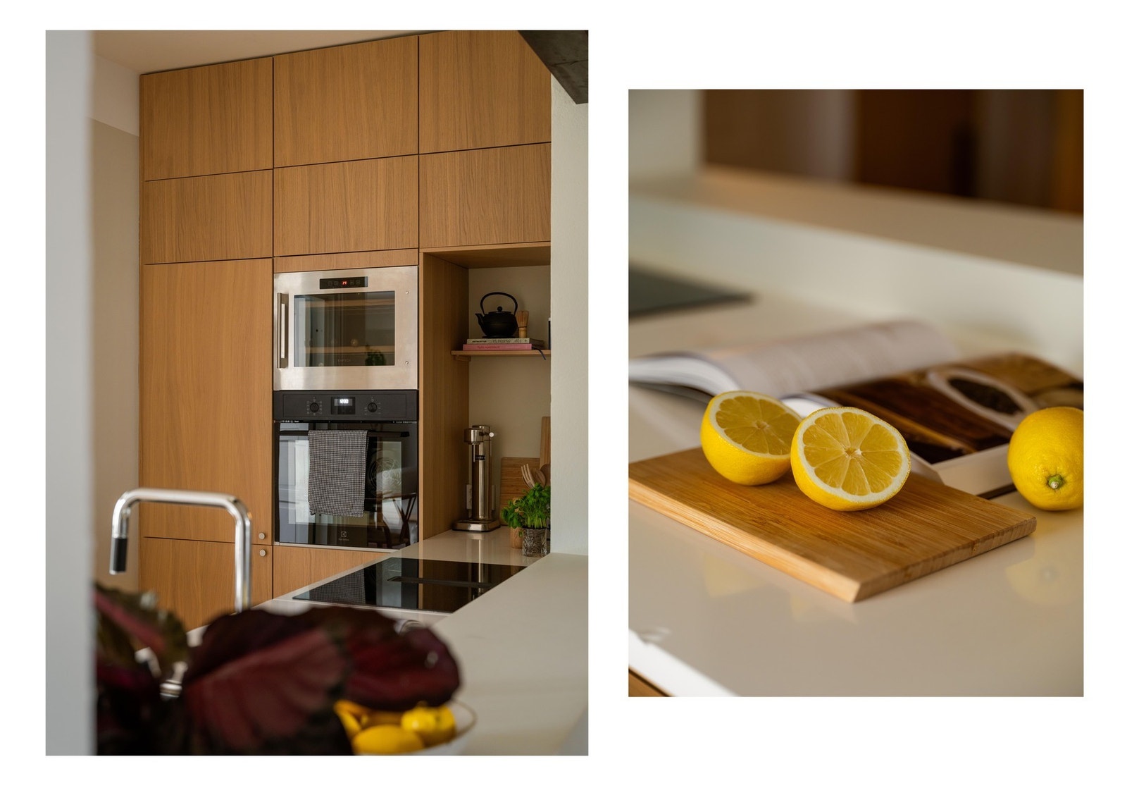 Ellers består kjøkkenet av stekeovn og koketopp (2025), vinskap og kjøleskap. Galleribilde