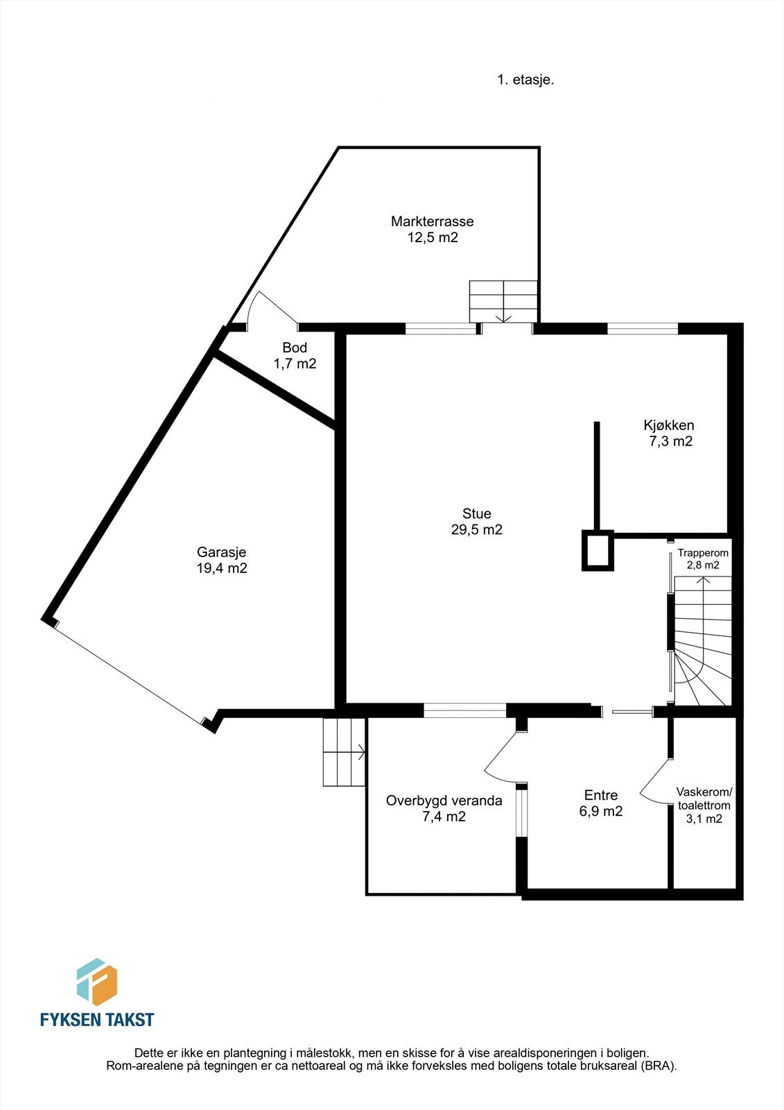 Planskisse 1. etasje Galleribilde
