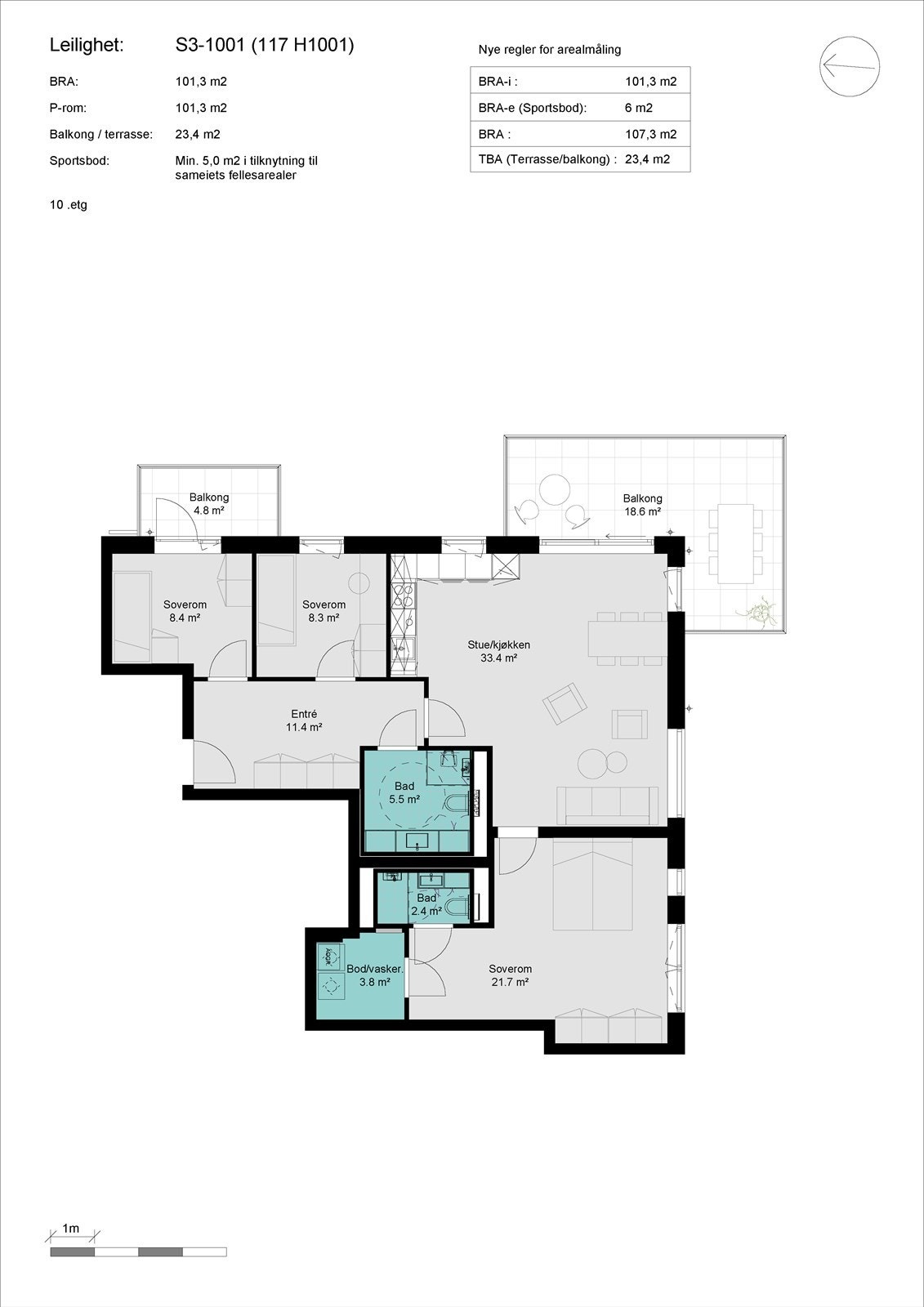 Vi starer med leilighetens planløsning Galleribilde