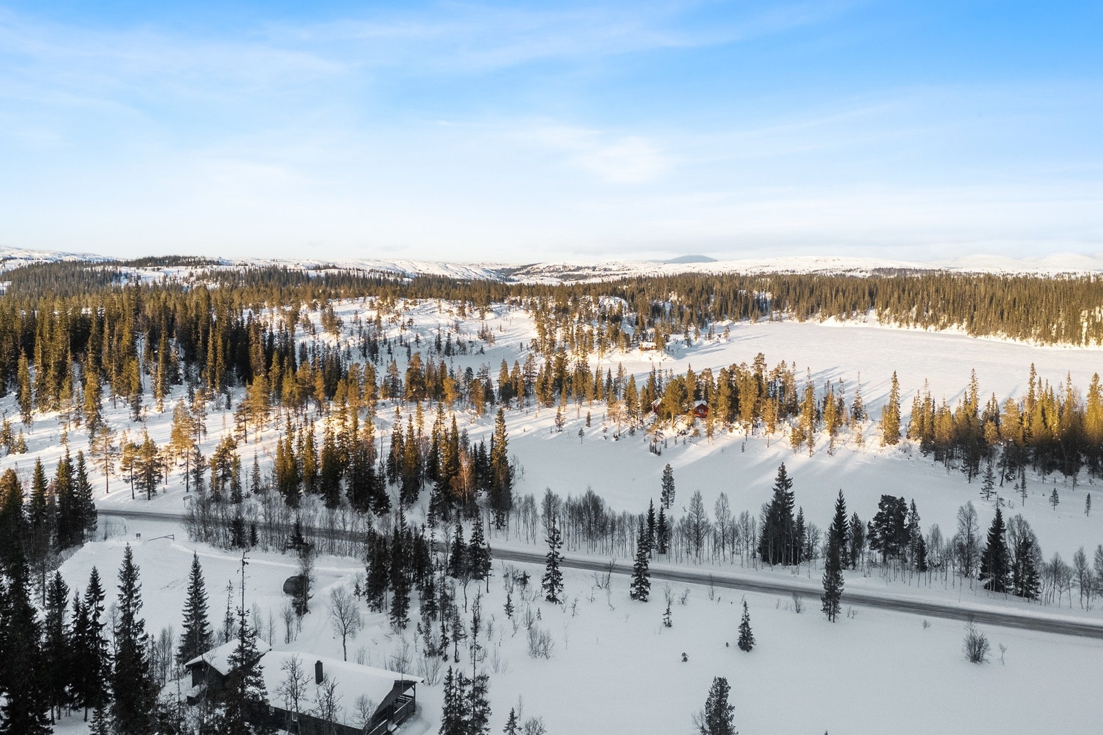 Parkeringsplass like ved hytta - kort gange på gruslagt sti til hytta. Galleribilde