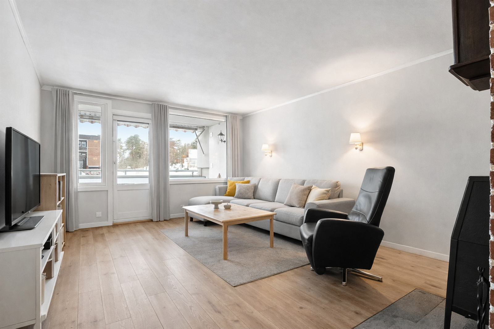 Stue - illustrasjon av stuen (designet med hjelp av KI) Galleribilde