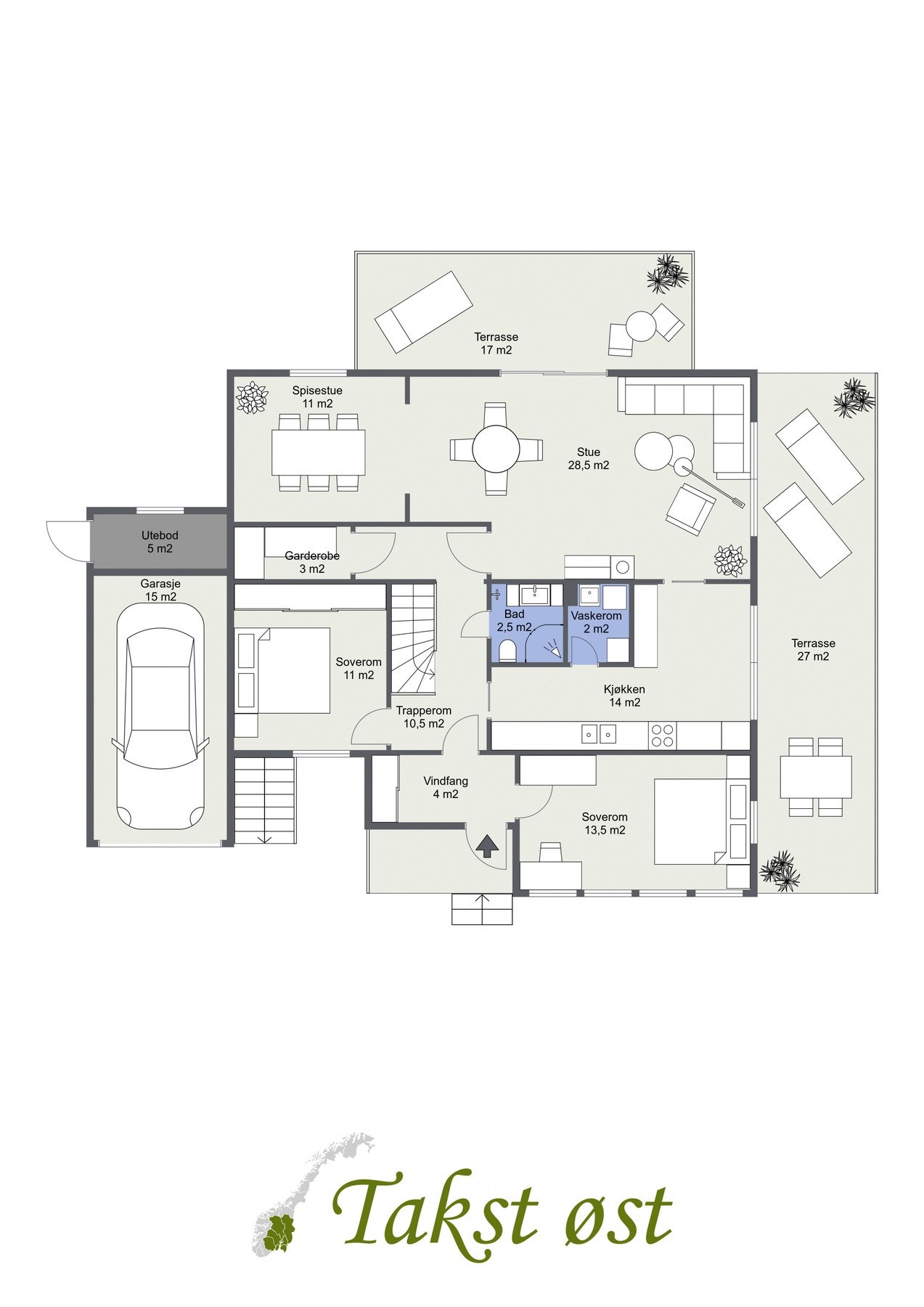 Plantegning 1. etasje Galleribilde