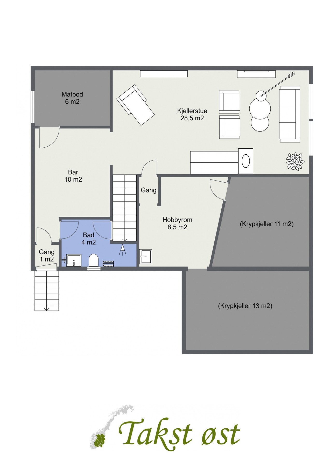 Plantegning kjeller Galleribilde