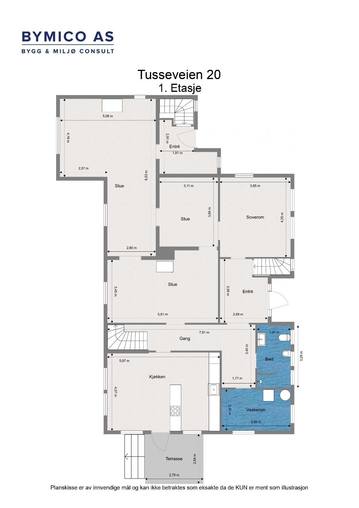 Plantegning - Tusseveien 20 - 1. Etasje Galleribilde