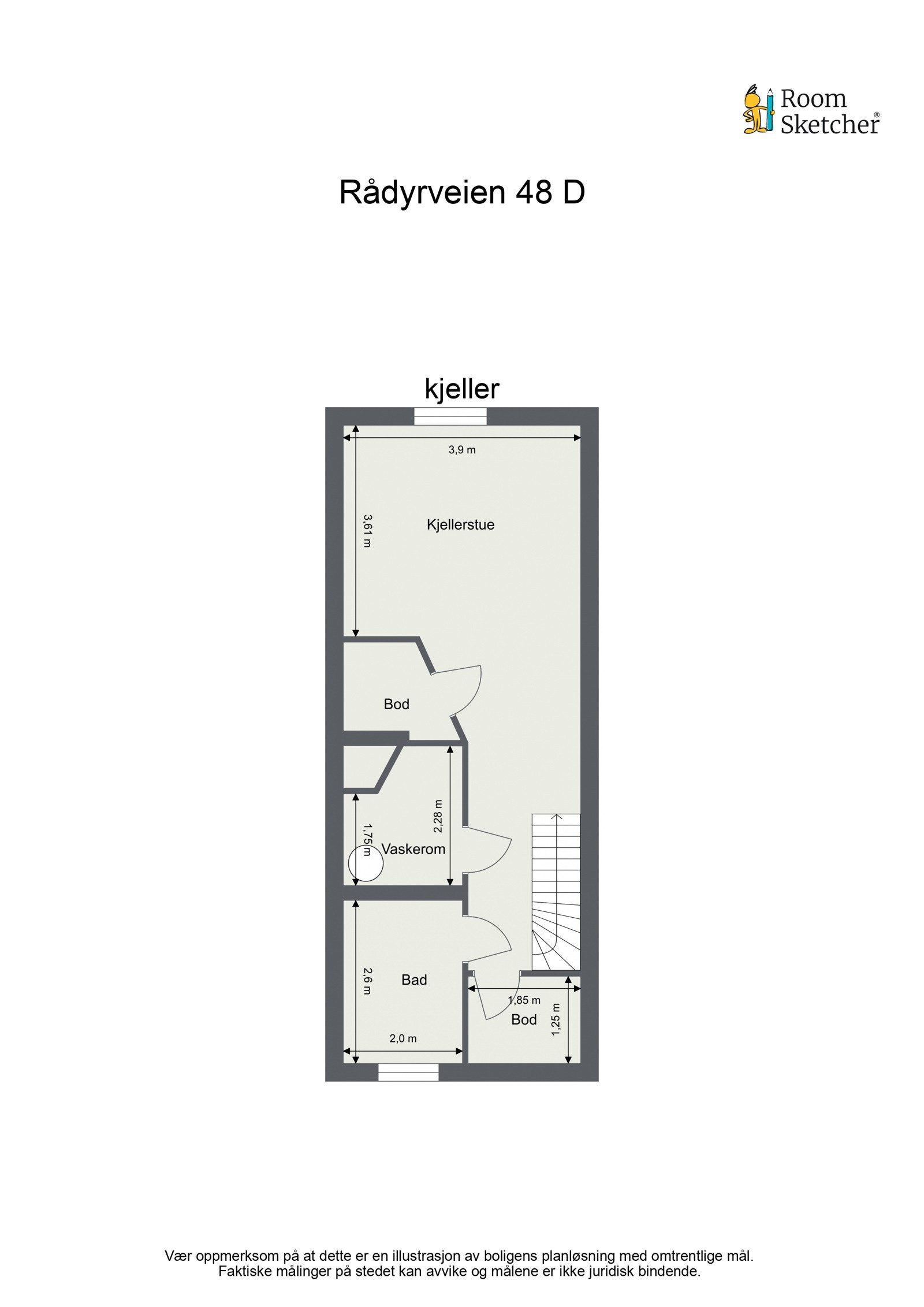 Plantegning kjeller. Galleribilde